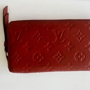 Louis Vuitton Monogram Empreinte Zippy Wallet Red